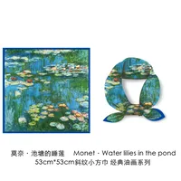 53cm Monet Oil Painting Series Water Lilies In The Pond Silk Scarf main image 3