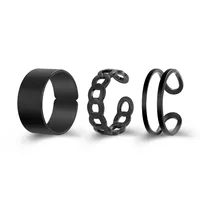 Fashion Creative Simple Fashion Geometric Chain Opening Twist Ring Three-piece Set sku image 3