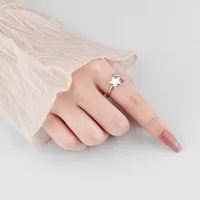 New Rotating Star And Moon Cross-bright Copper Zircon Index Finger Ring main image 2