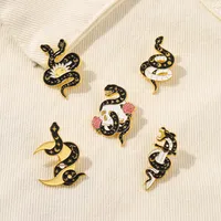 Creative Cartoon Snake Head Moon Sun Alloy Brooch main image 4