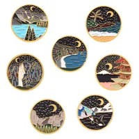Cartoon Moon Stars Mountains Rivers Series Alloy Brooch main image 5