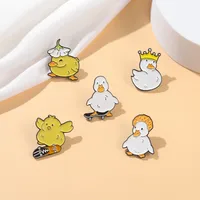 Cute Cartoon Creative  Skateboard Little Chicken Alloy Brooch main image 2