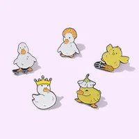 Cute Cartoon Creative  Skateboard Little Chicken Alloy Brooch main image 3