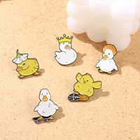 Cute Cartoon Creative  Skateboard Little Chicken Alloy Brooch main image 4