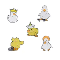 Cute Cartoon Creative  Skateboard Little Chicken Alloy Brooch main image 5
