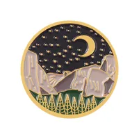 Cartoon Moon Stars Mountains Rivers Series Alloy Brooch sku image 2