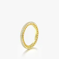 Fashion Simple Hollow Heart Row Diamond S925 Silver Ring main image 1