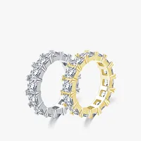 Fashion S925 Sterling Silver Inlaid Row Diamond Index Finger Ring main image 1