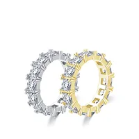 Fashion S925 Sterling Silver Inlaid Row Diamond Index Finger Ring main image 5