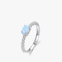 S925 Silver Egg Noodle Opal Ring Female Creative Fine Ring main image 6