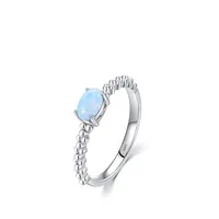 S925 Silver Egg Noodle Opal Ring Female Creative Fine Ring main image 2