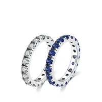 Sterling Silver Fashion Geometric Rhinestones Rings main image 3