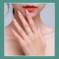 Fashion S925 Sterling Silver Color Enamel Heart-shaped Index Finger Ring main image 2