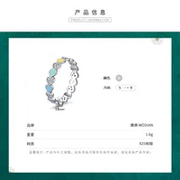 Fashion S925 Sterling Silver Color Enamel Heart-shaped Index Finger Ring main image 3