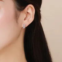 S925 Sterling Silver Zircon Female New Sweet Jewelry Simple Earrings main image 2