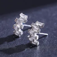S925 Sterling Silver Zircon Female New Sweet Jewelry Simple Earrings main image 4