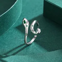 Fashion S925 Sterling Silver Snake Index Finger Opne Ring main image 4