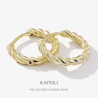 925 Silver Female Fashion Simple Twisted Earrings Retro Jewelry main image 1
