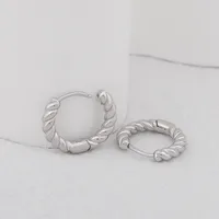 925 Silver Female Fashion Simple Twisted Earrings Retro Jewelry main image 4