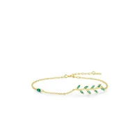 S925 Silver Simple Fashion Green Leaf Female Bracelet Jewelry sku image 2