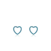 S925 Silver Turquoise Hollow Out Delicate Earrings Jewelry sku image 1