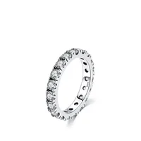 Sterling Silver Fashion Geometric Rhinestones Rings sku image 3