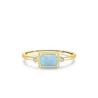 Korean Geometric S925 Silver Inlaid Opal Ring Female sku image 7