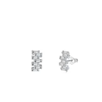 S925 Sterling Silver Zircon Female New Sweet Jewelry Simple Earrings sku image 1