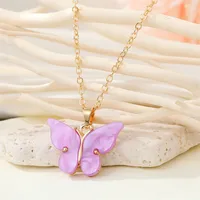 Fashion Simple Acrylic Butterfly Alloy Necklace sku image 2