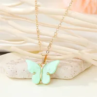 Fashion Simple Acrylic Butterfly Alloy Necklace sku image 3