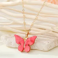 Fashion Simple Acrylic Butterfly Alloy Necklace sku image 5