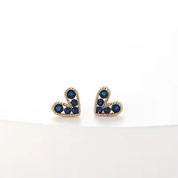 Fashion New Simple Female Heart-shaped Small Copper Earrings main image 1