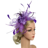 Fashion Feather Bridal Mesh Top Hat Accessories Hairband main image 3