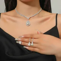 Simple Fashion New Rhinestone Water Drop Alloy Pendant Jewelry main image 1