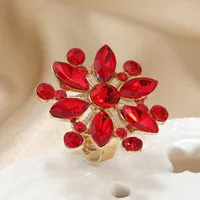 Fashion Exaggerated Diamond Flower Open Alloy Ring Wholesale main image 3