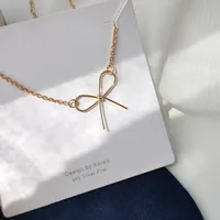 Geometric Bow Shaped Simple New Hollow Pendant Clavicle Necklace Alloy main image 3