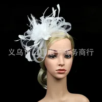 Fashion Feather Bridal Mesh Top Hat Accessories Hairband sku image 14