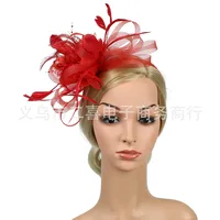 Fashion Feather Bridal Mesh Top Hat Accessories Hairband sku image 15