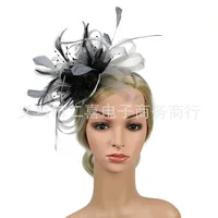 Fashion Feather Bridal Mesh Top Hat Accessories Hairband sku image 3
