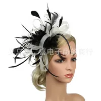 Fashion Feather Bridal Mesh Top Hat Accessories Hairband sku image 18