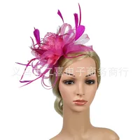 Fashion Feather Bridal Mesh Top Hat Accessories Hairband sku image 4