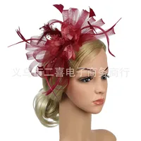Fashion Feather Bridal Mesh Top Hat Accessories Hairband sku image 6