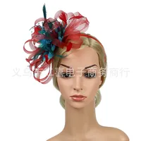 Fashion Feather Bridal Mesh Top Hat Accessories Hairband sku image 7