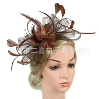 Fashion Feather Bridal Mesh Top Hat Accessories Hairband sku image 26