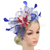Fashion Feather Bridal Mesh Top Hat Accessories Hairband sku image 27