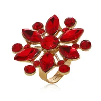 Fashion Exaggerated Diamond Flower Open Alloy Ring Wholesale sku image 2