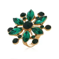 Fashion Exaggerated Diamond Flower Open Alloy Ring Wholesale sku image 4