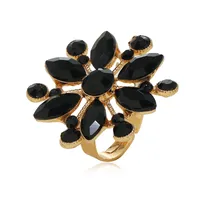 Fashion Exaggerated Diamond Flower Open Alloy Ring Wholesale sku image 5
