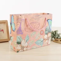 England Tower Pink Portable Paper Bag Clothing Accessories Gift Advertising Bag main image 2