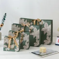 Shopping Packaging Clothing Gift Jewelry Portable Kraft Paper Bags sku image 1